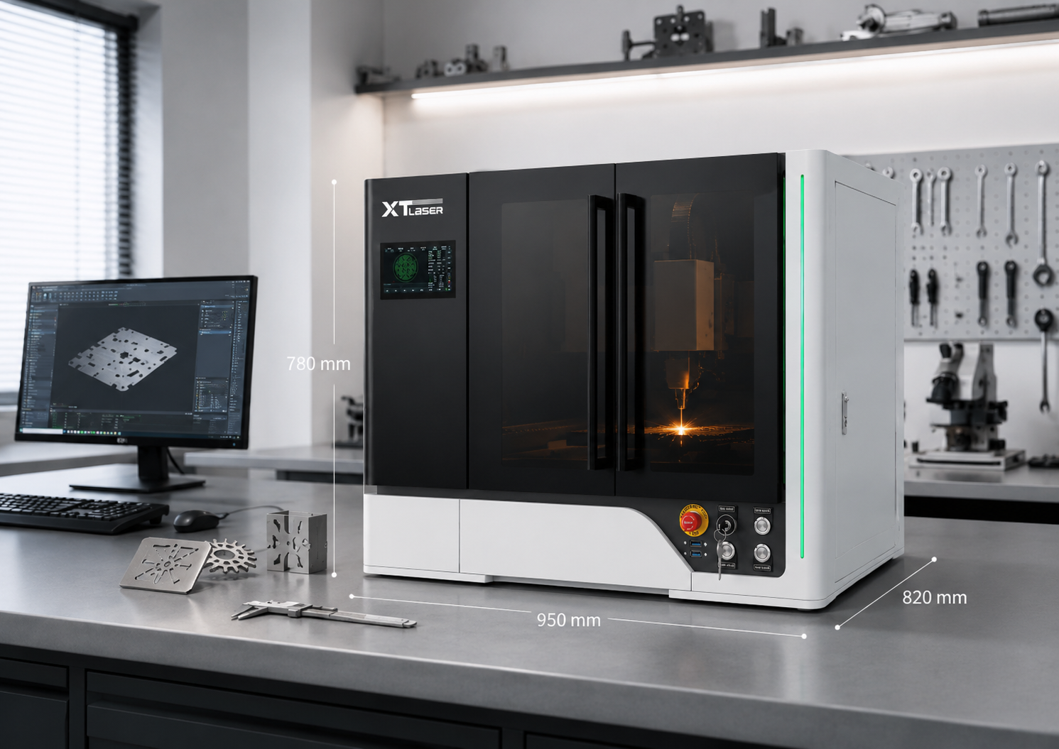 XT LASER desktop metal cutting machine integrated enclosed body